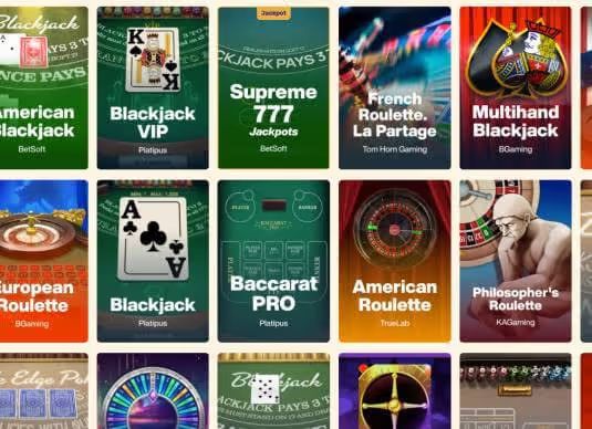 Let’s Lucky Casino table games screenshot