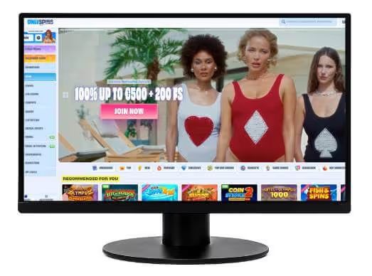 OnlySpinss Casino desktop screenshot