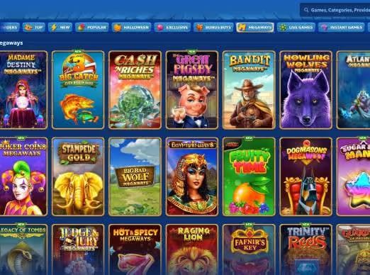 Pandido Casino megaways games screenshot