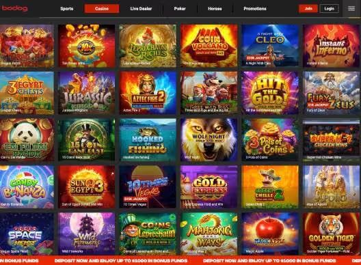 Bodog Casino online slots screenshot