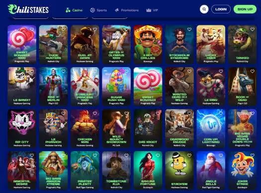Chillestakes Casino online slots screenshot