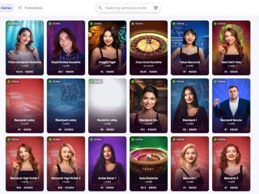 HypeKasino live casino games screenshots