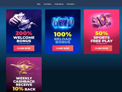Jazz Casino promotions screenshot