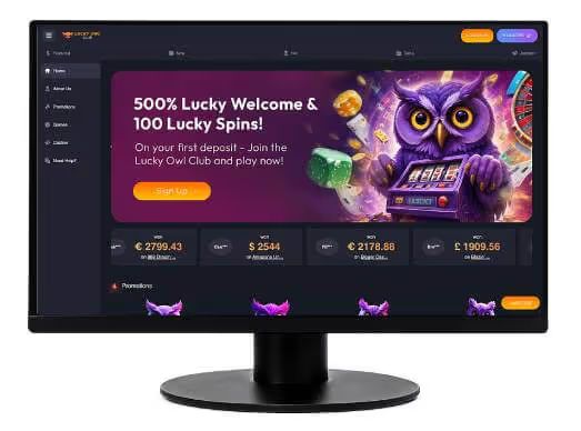 Lucky Owl Club casino screenshot desktop