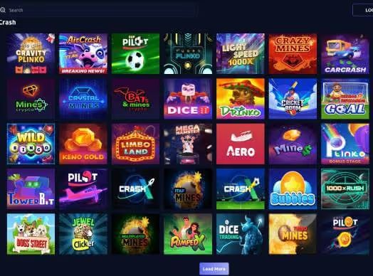 LuckyStake Casino crash games screenshot