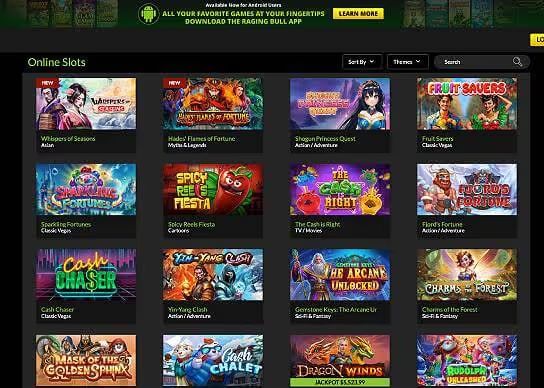 Raging Bull Casino online slot screenshot