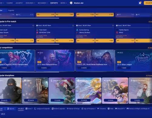SapphireBet Casino esports screenshot