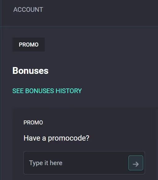 eth casino promo code screenshot