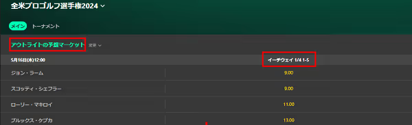 golf betting eachway