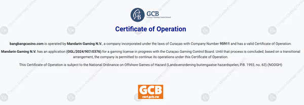 bangbang gcb lisence