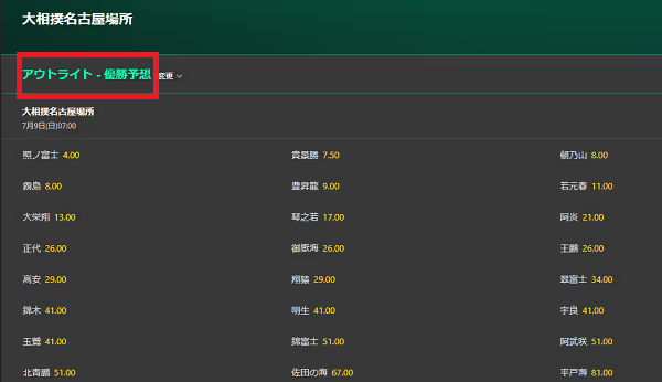 bet365 sumo outlight