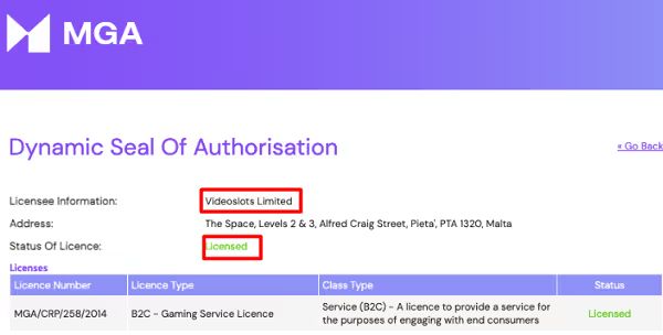 video slots lisence 2