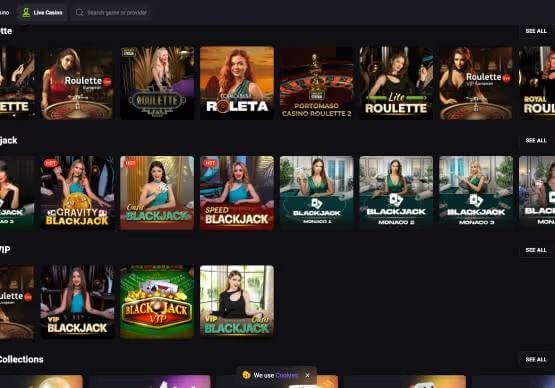 Mateslots Casino live games screenshot