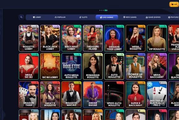 Flush Casino live casino games screenshot