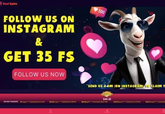 Goat Spins Casino 35 free spins screenshot