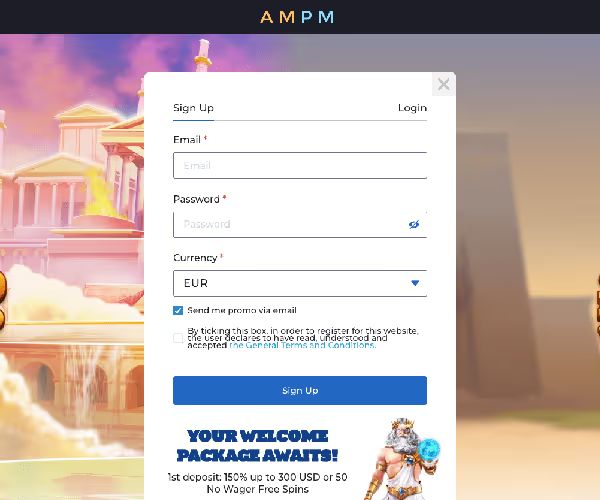 ampm casino login