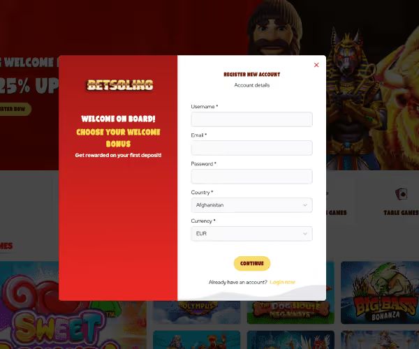betsolino casino login
