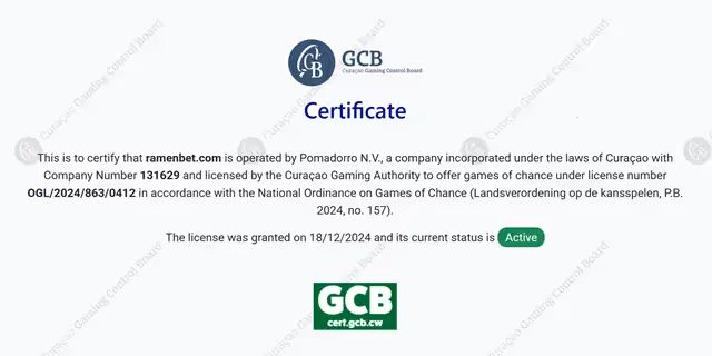 ラーメンベット　ライセンス