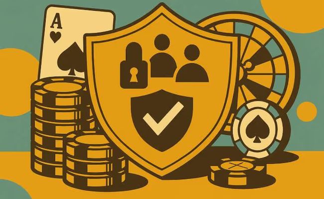 Illustration of a casino management award scene with a trophy, clipboard checklist, and casino-themed props, symbolizing Hard Rock and Seminole Gaming’s 2025 Best Managed Company recognition.