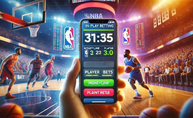 NBA in-play betting, highlighting live betting options