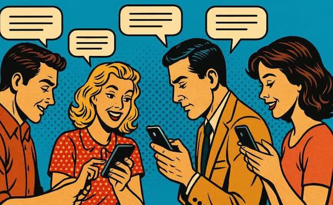 sports bettors chatting on mobile