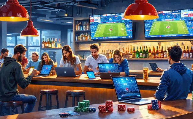 DraftKings live betting app interface showing real-time sports odds and wagers, highlighting tech innovation in the USA.