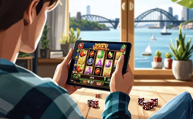 Screenshot of Fire Joker 100 slot game, featuring classic fruit symbols, fiery Joker wilds, and modern game interface.