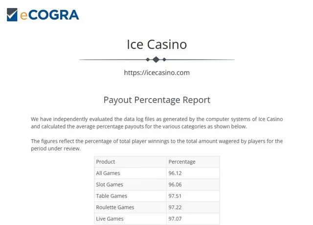 アイスカジノ　ペイアウト