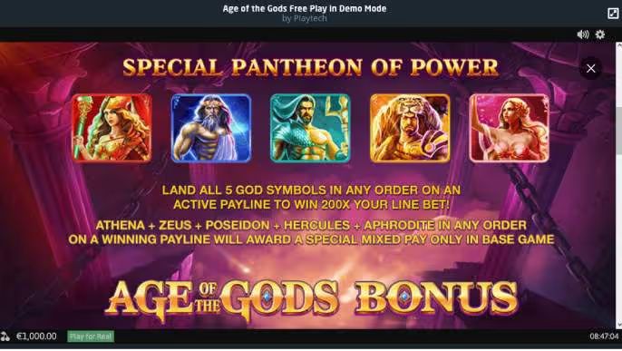 Age of the Gods Bonus