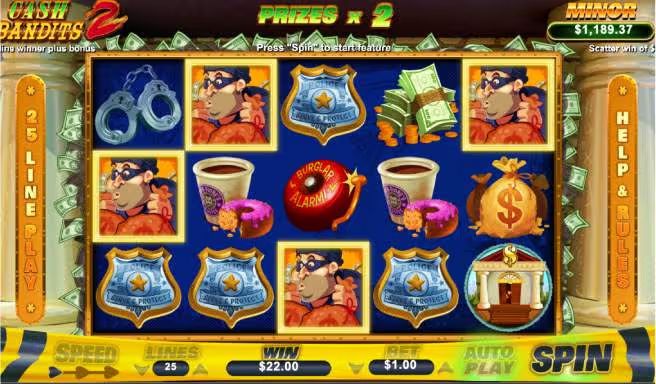 Cash Bandits 2 Slot Symbols