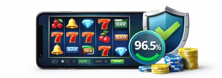 Mobile real money pokies game with casino chips and fairness icon on best online casinos Australia page