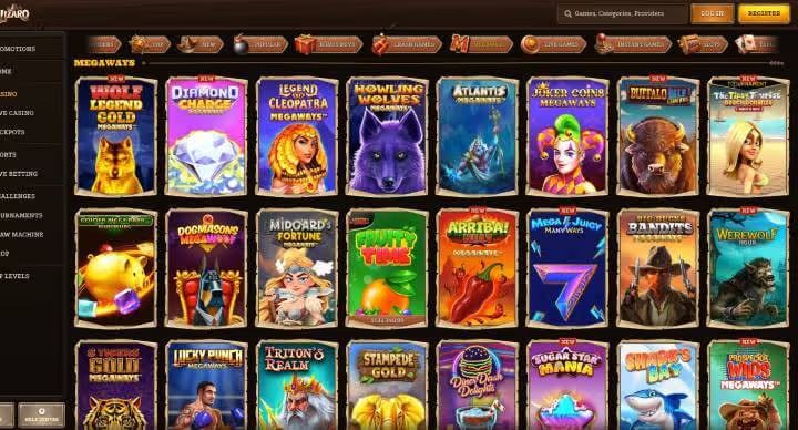 Lizaro Casino megaways screenshot