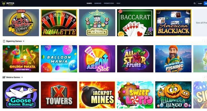 Ripper Casino games screenshot