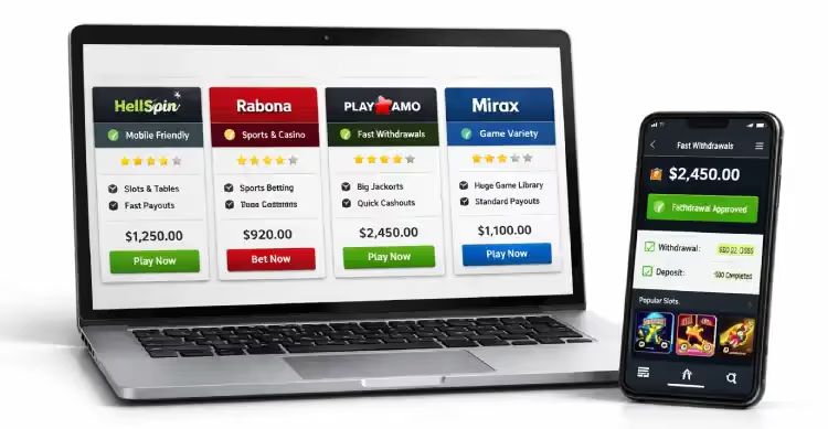 Top online casinos New Zealand comparison on laptop and mobile devices