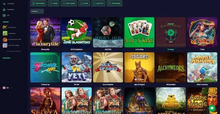 Screenshot of GreenSpin.bet Casino online slot games