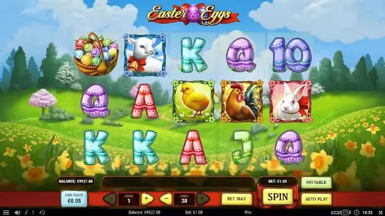 screenshot of easter egg slot game