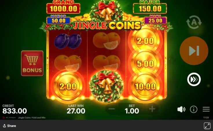 Jingle Coins Hold & Win Respins Bonus