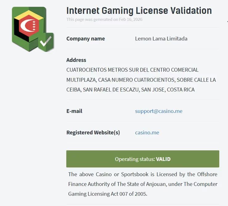 カジノミー　ライセンス