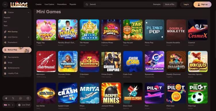 Ludios Casino mini games screenshot