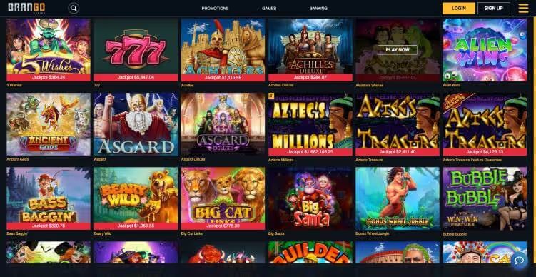 Brango Casino online slots screenshot