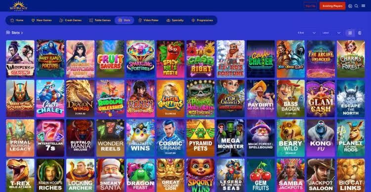 Sun Palace Casino online slot games screenshot