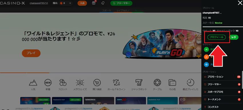 カジノエックス　本人確認