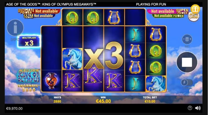 Age of the Gods King of Olympus Megaways Slot Multiplier Win SS