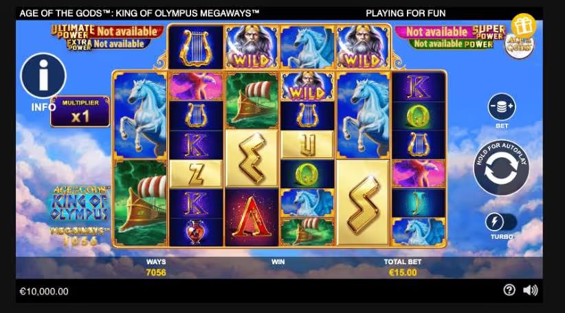 Age of the Gods King of Olympus Megaways Symbols Screenshot