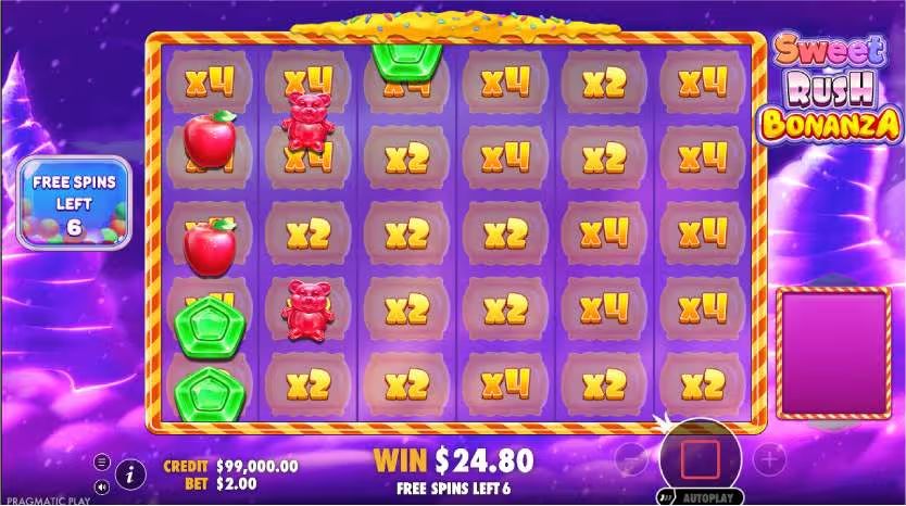 Sweet Rush Bonanza Slot Game Super Free Spins Reels
