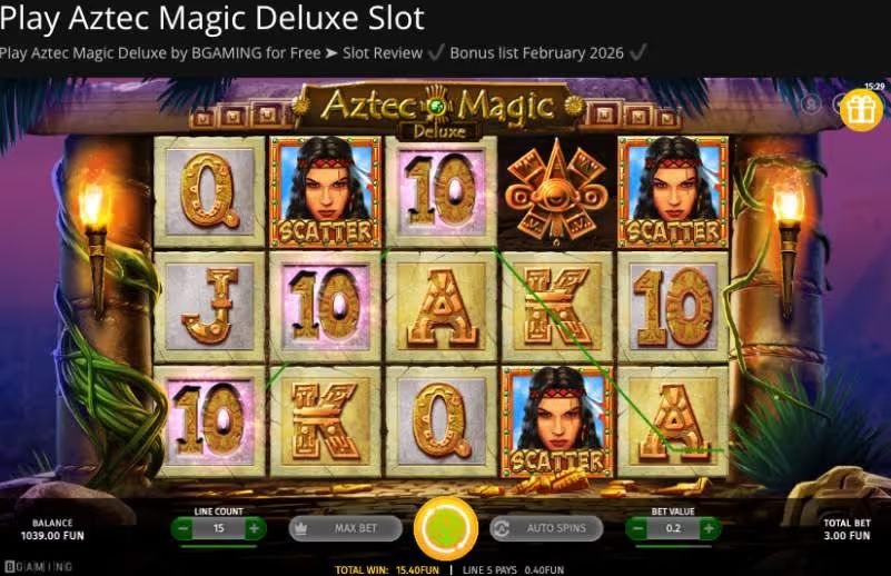 Aztec Magic Deluxe Slot Free Spins Bonus Retrigger
