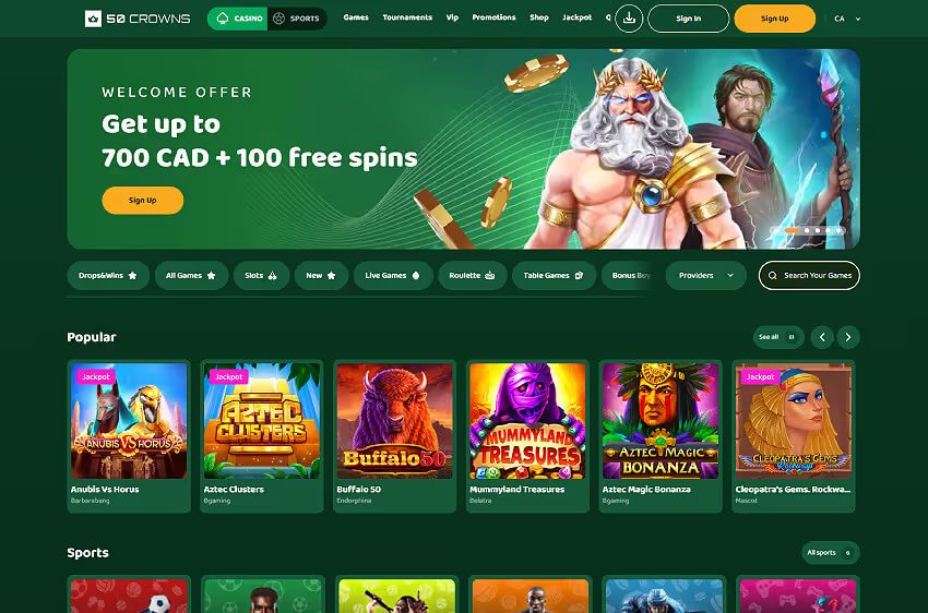 50crowns casino welcome bonus
