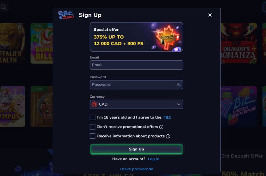 7bit casino new player login