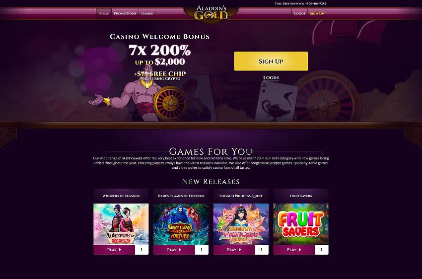 aladdins gold casino welcome bonus