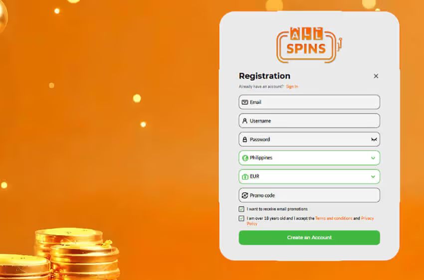 all spins casino new player login